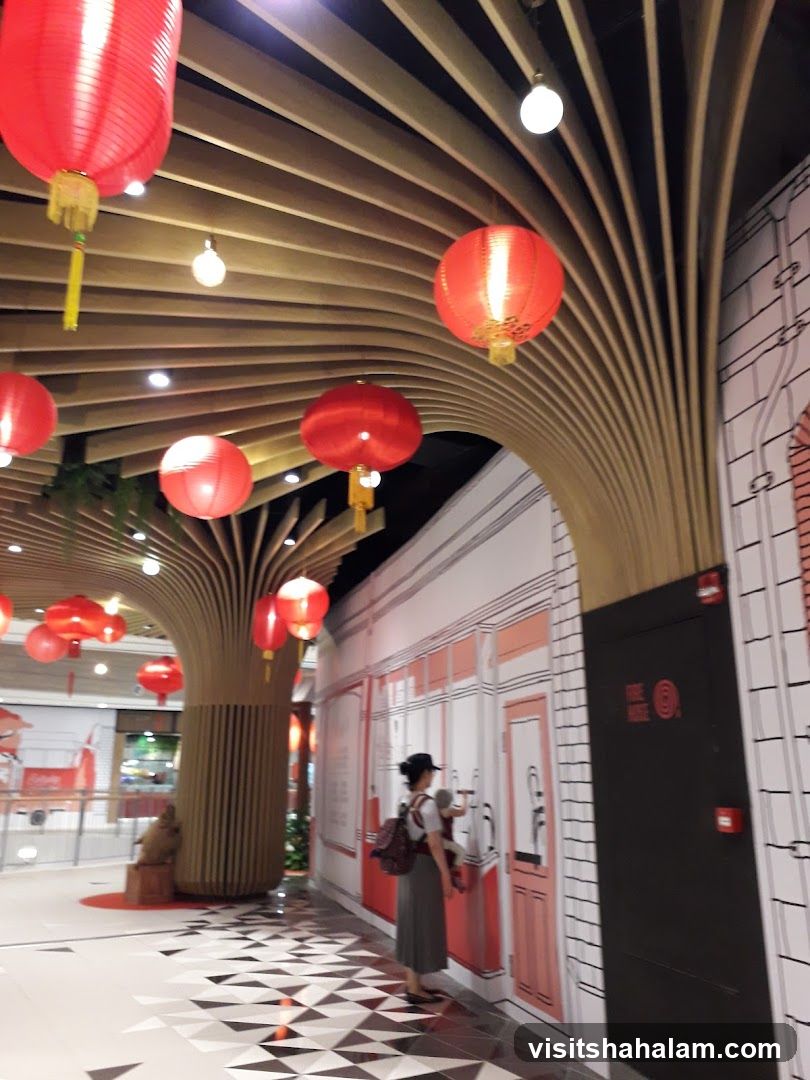 Interior with Chinese Lanterns and Mural