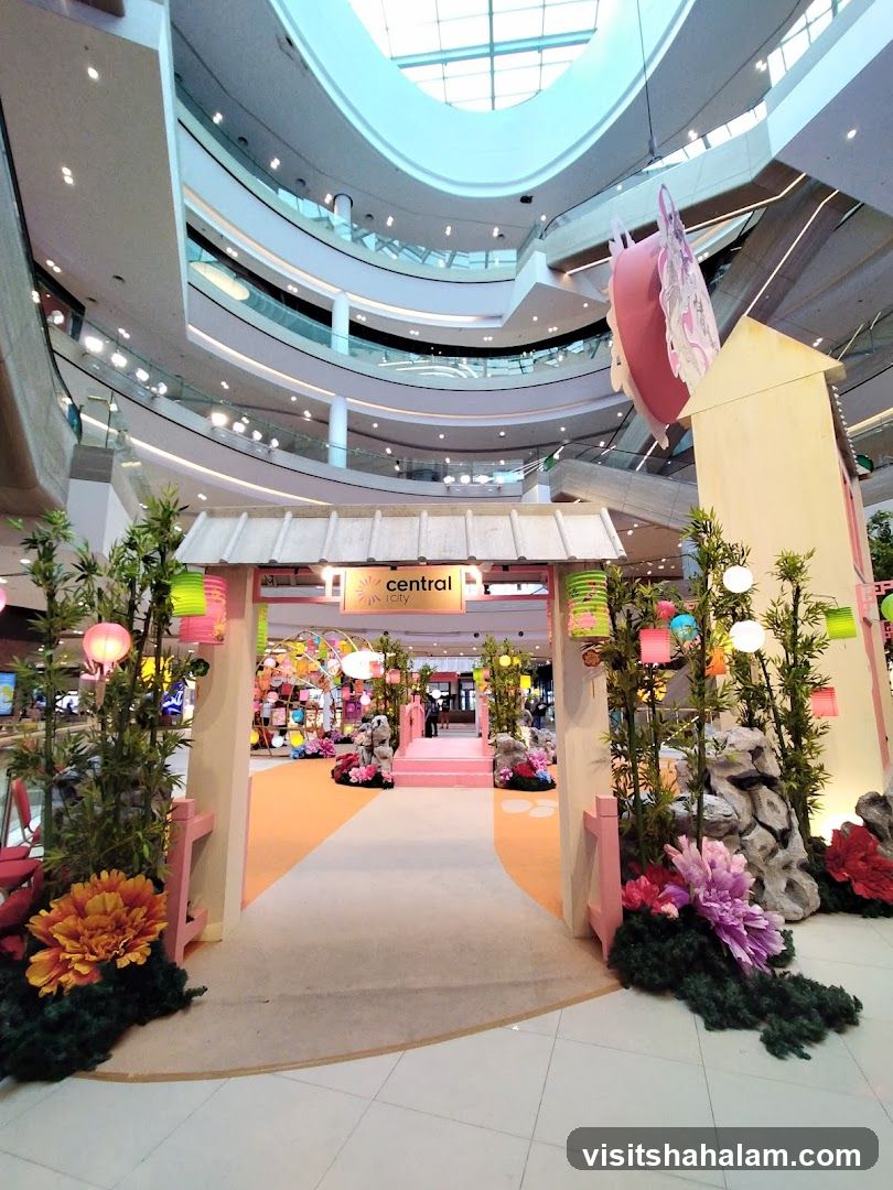 Mall Interior with Festive Decorations