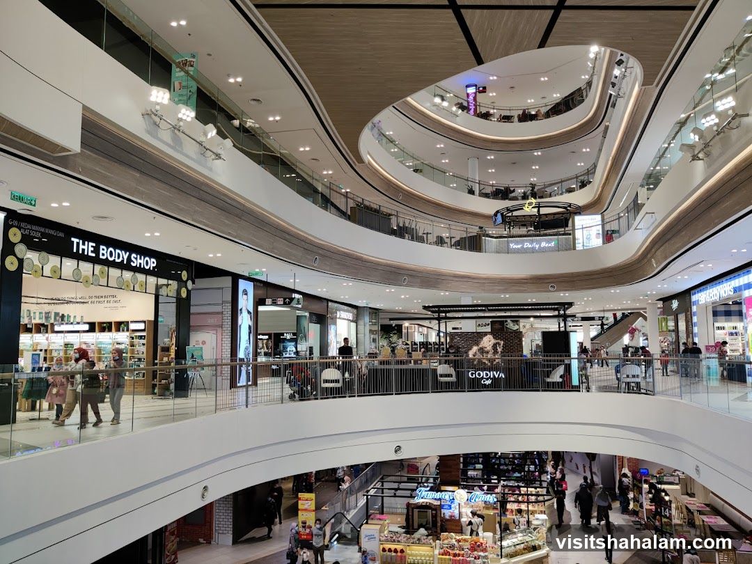 Interior of a multi-level shopping mall