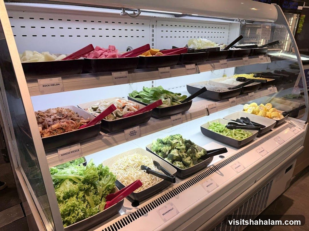 Buffet Display with Various Food Items