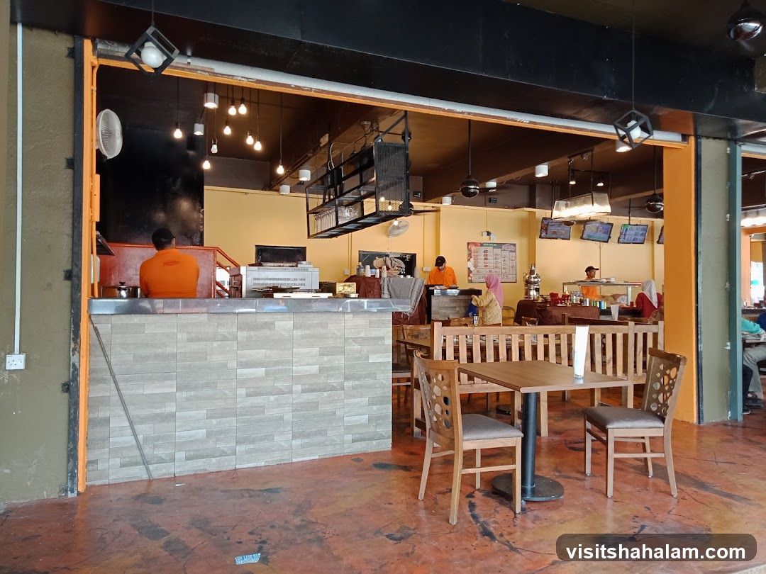 Restaurant Interior with Seating and Counter