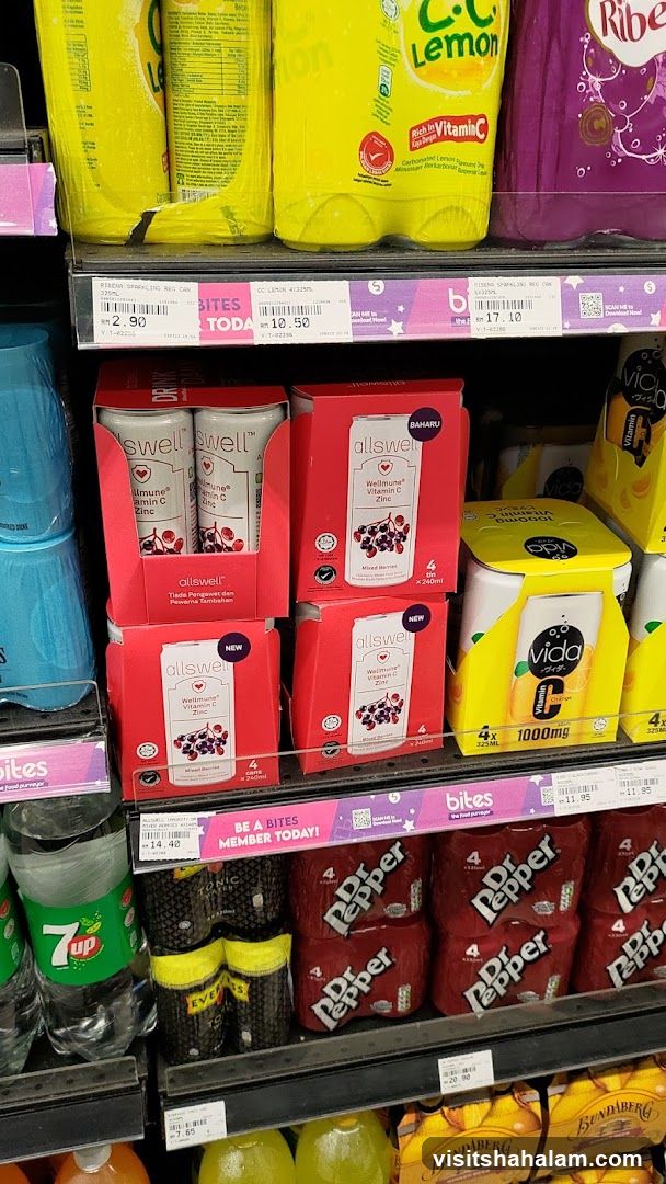 Beverage aisle in a store