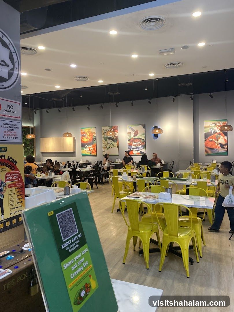 Restaurant Interior with Yellow Chairs