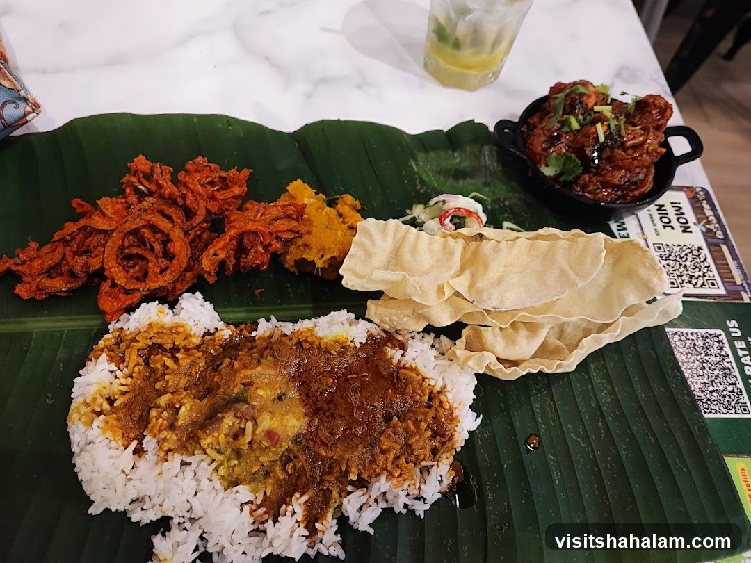 Indian Meal on Banana Leaf