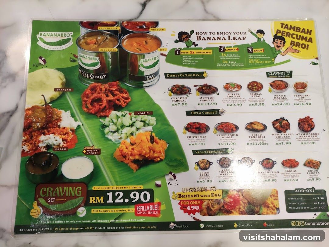 BANANABRO Malaysian Menu