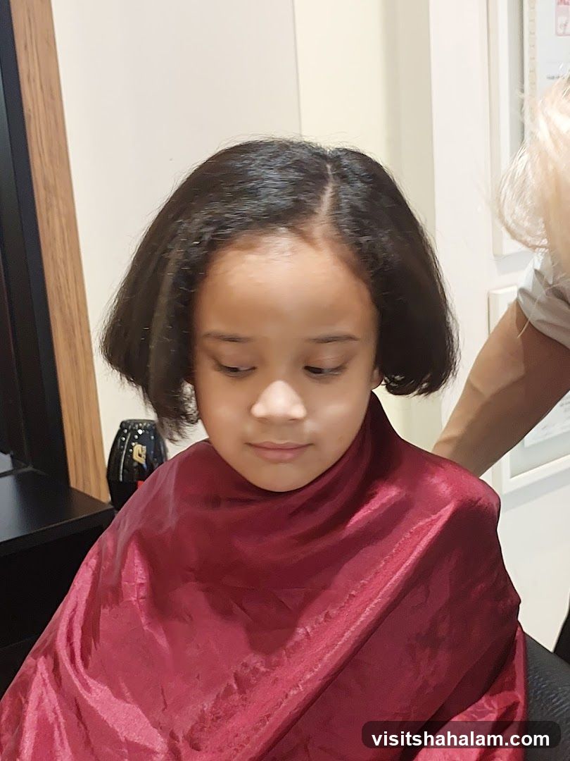 Child getting a haircut