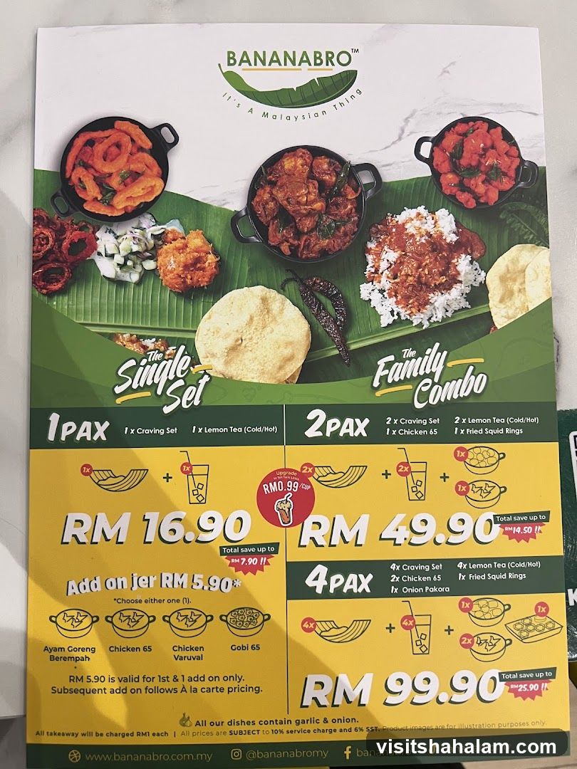 Bananabro Menu
