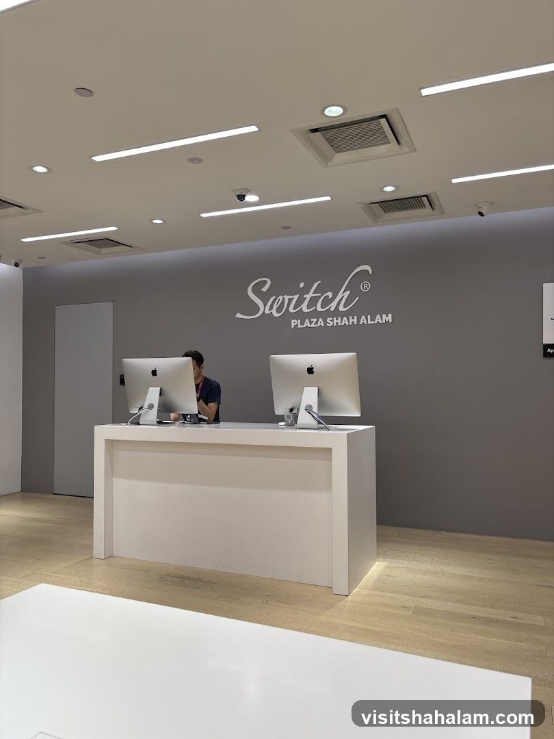 Store interior with reception desk