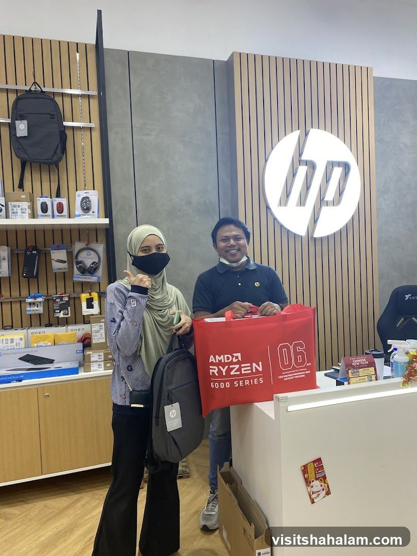 Two people holding bags in a store