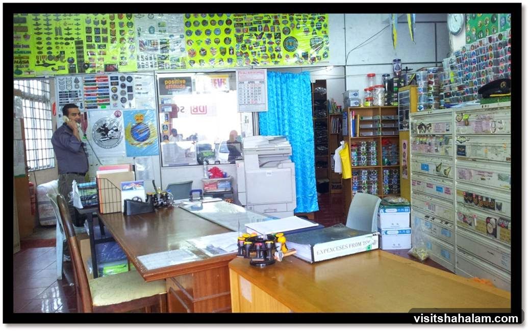 Office Interior with Man on Phone