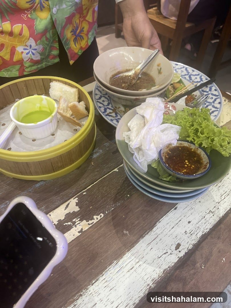 Table with unfinished meal