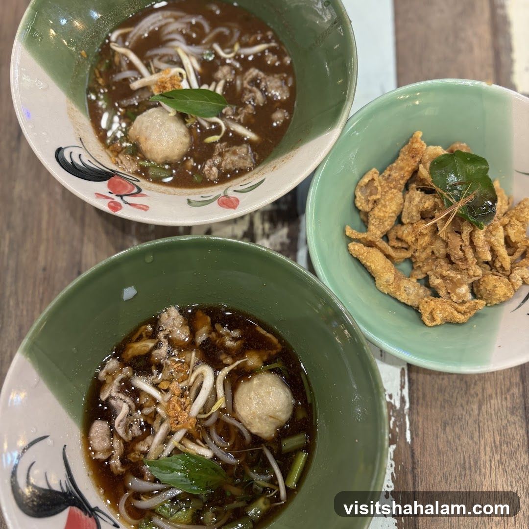 Noodle Soup and Crispy Snack