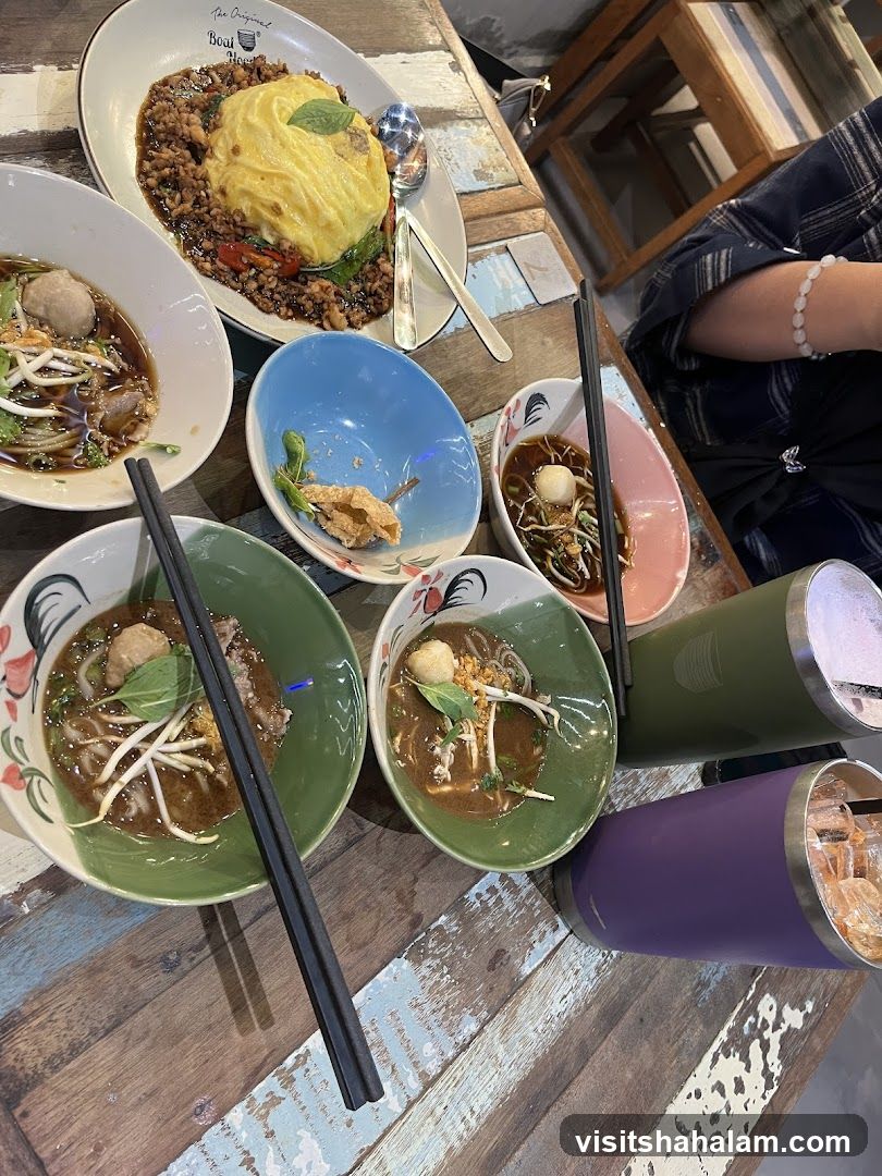 Table with Thai Food and Drinks