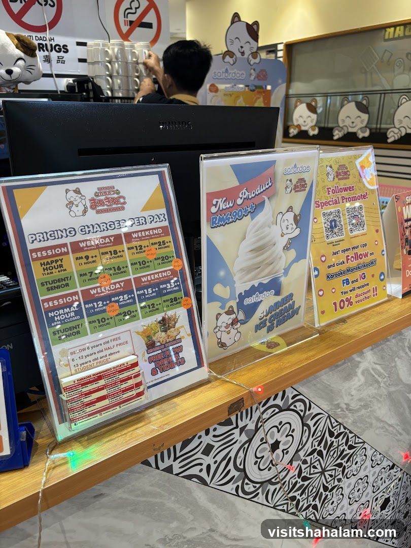 Promotional displays at a counter