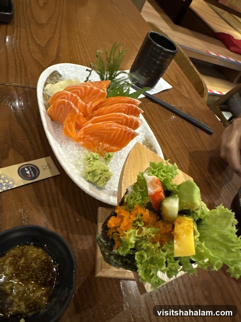 Salmon Sashimi and Sushi