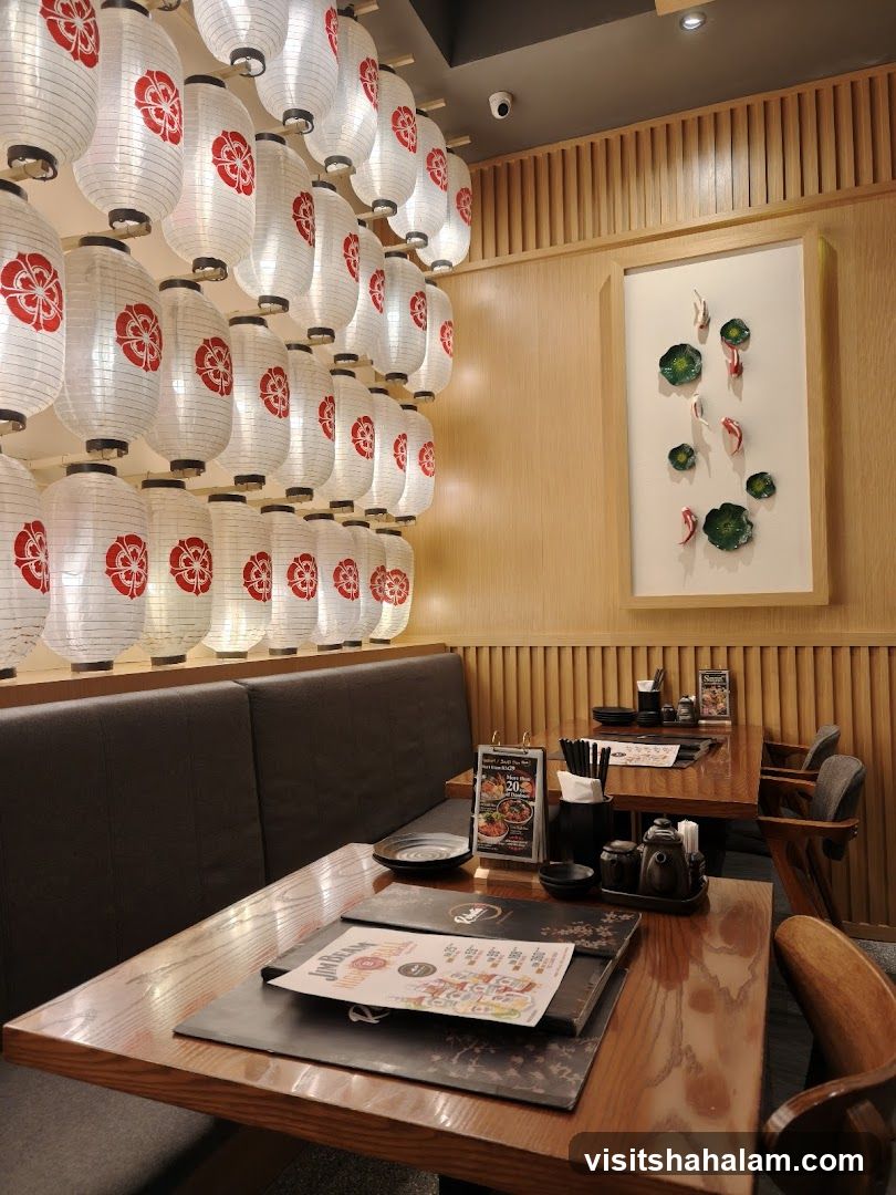 Restaurant Interior with Japanese Lanterns