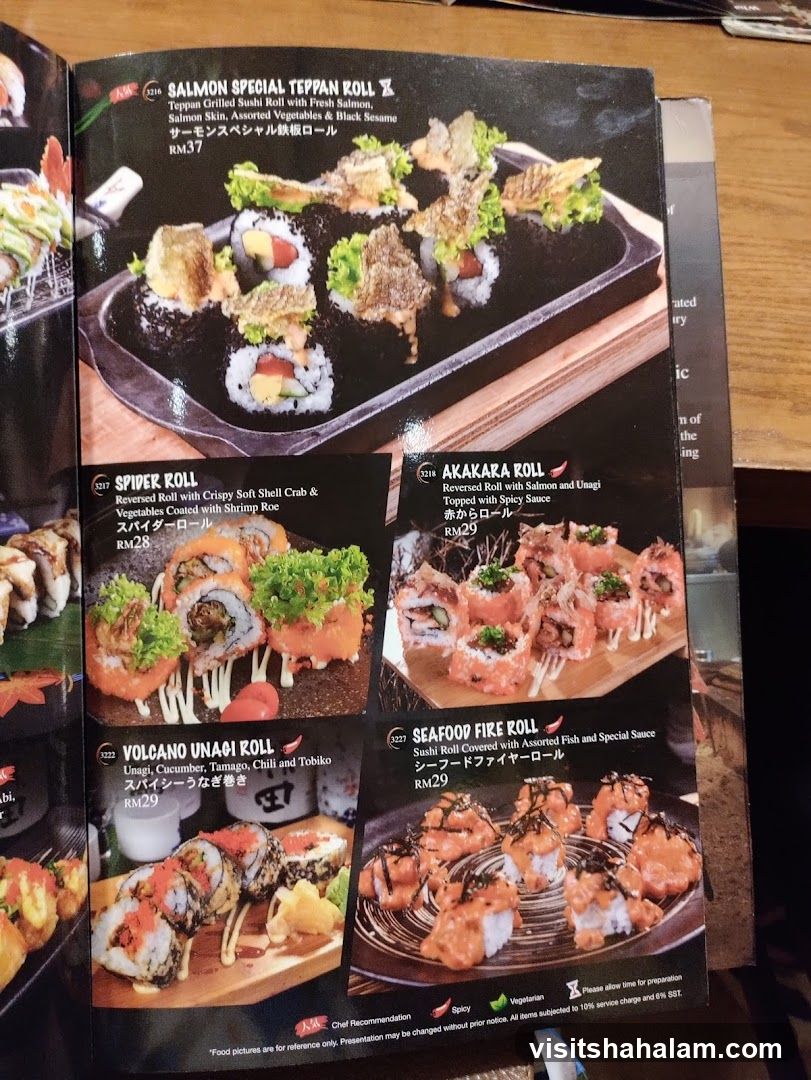 Sushi Menu