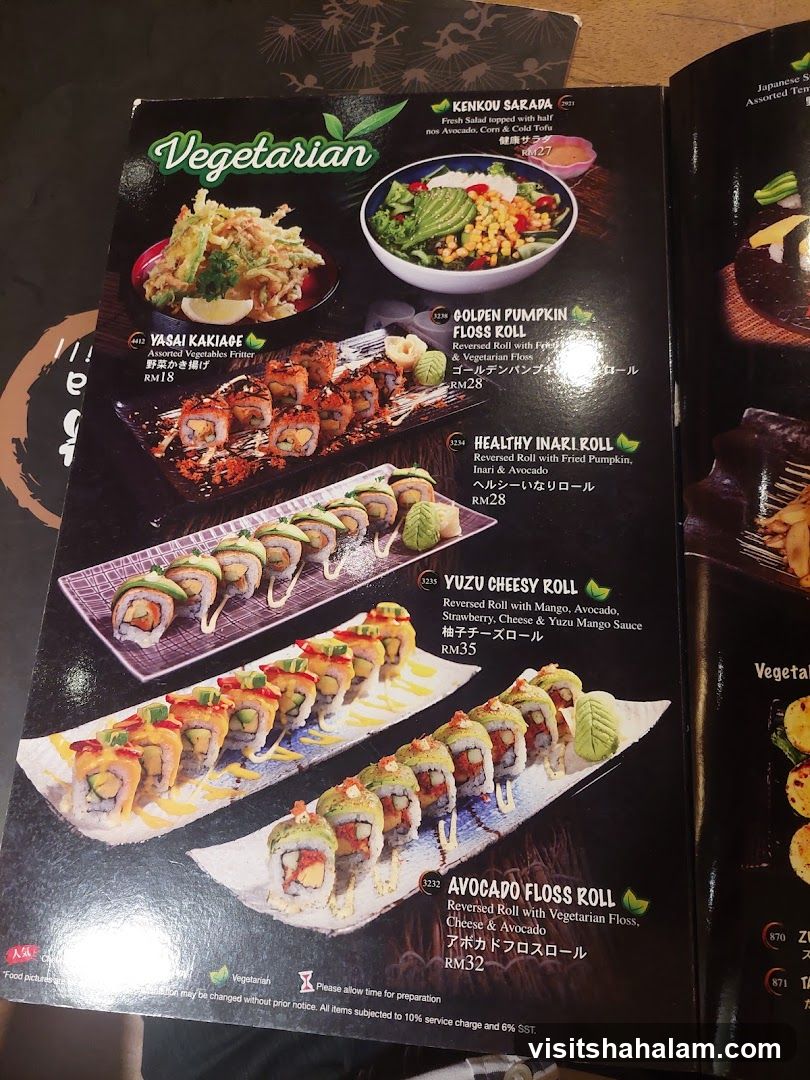 Vegetarian Menu