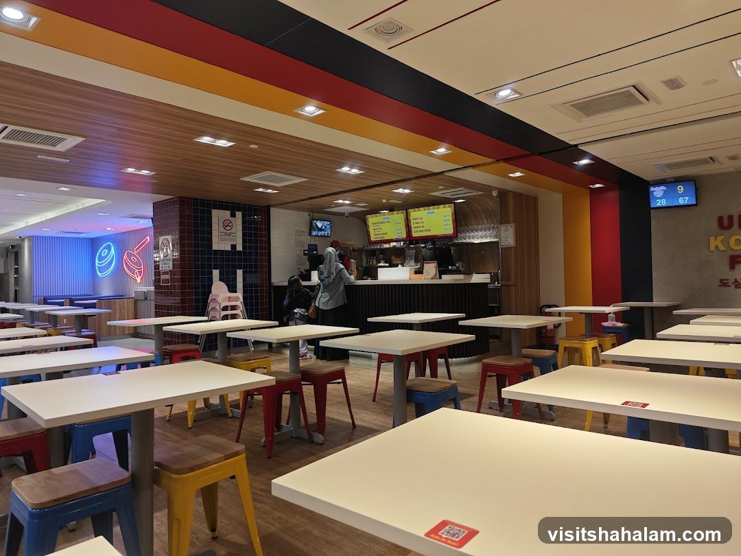 Restaurant Interior with Tables and Counter