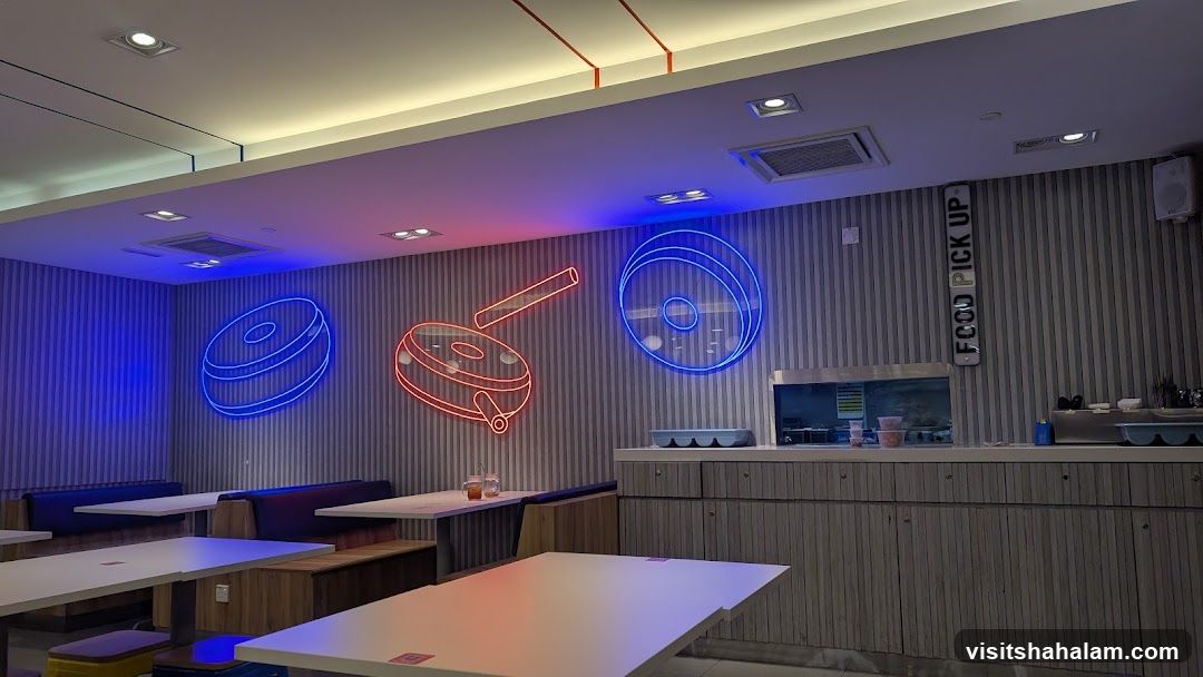 Diner with Neon Donut Signs