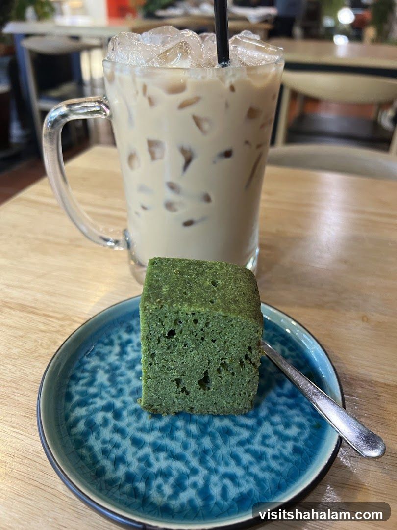 Iced Coffee and Matcha Cake
