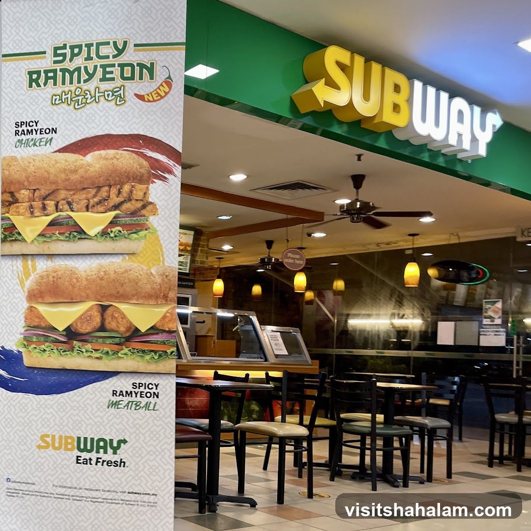 Subway Restaurant Interior and Advertisement