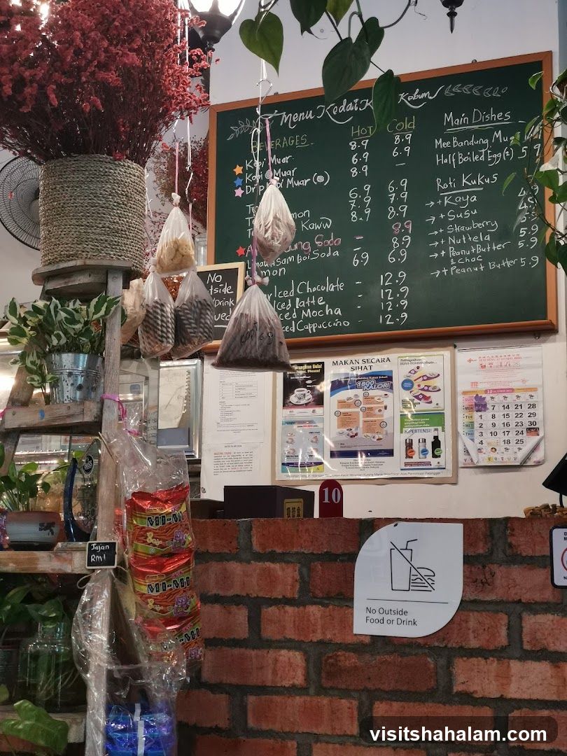 Cafe Menu and Decor