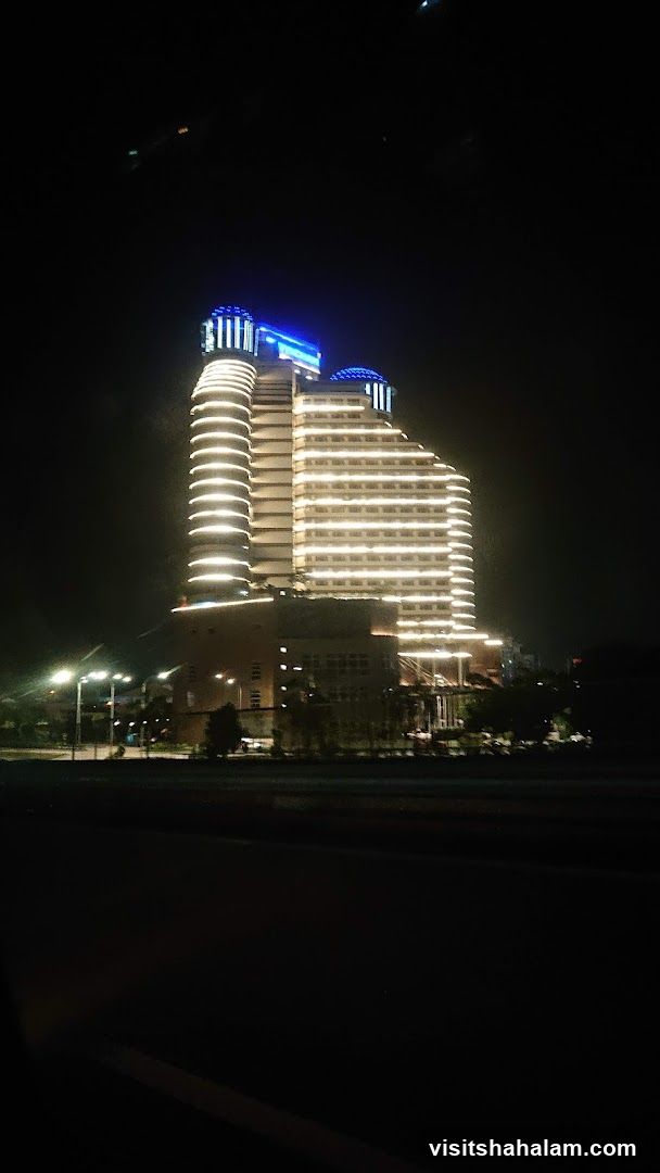 Illuminated modern building at night