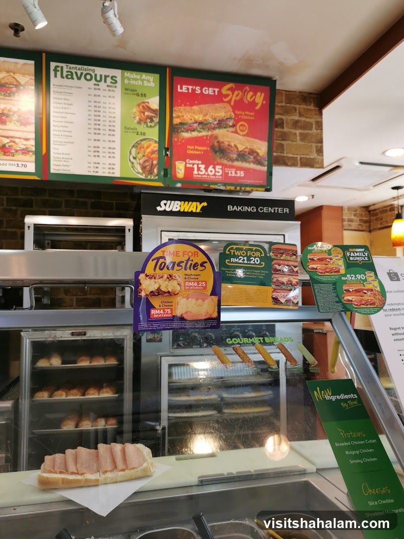 Subway Menu and Food Display