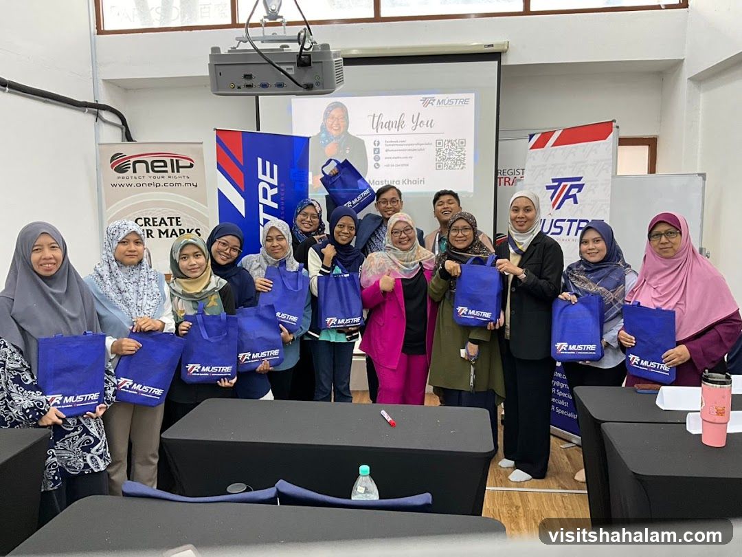 Group with branded bags