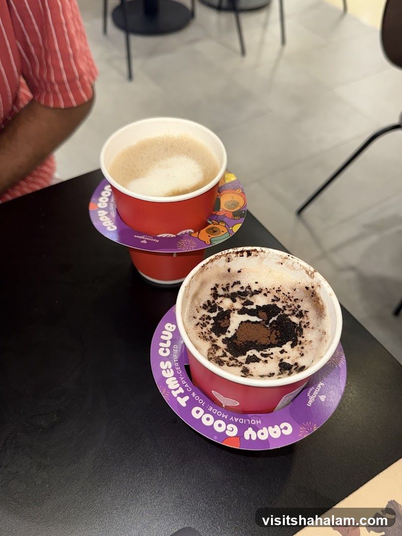 Two coffee drinks