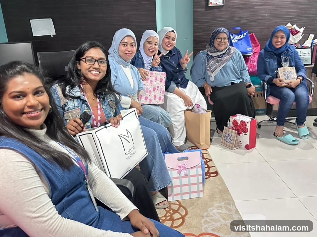 Group of women with gift bags