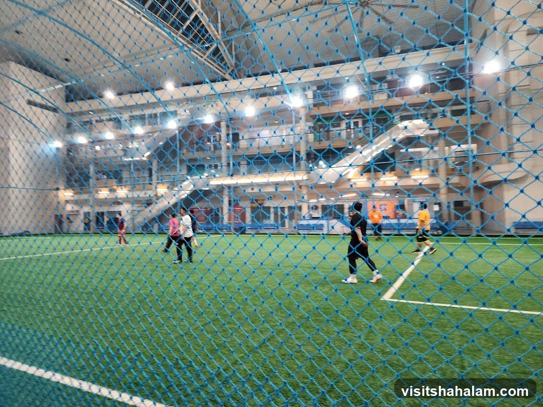 Indoor Soccer Field with Players
