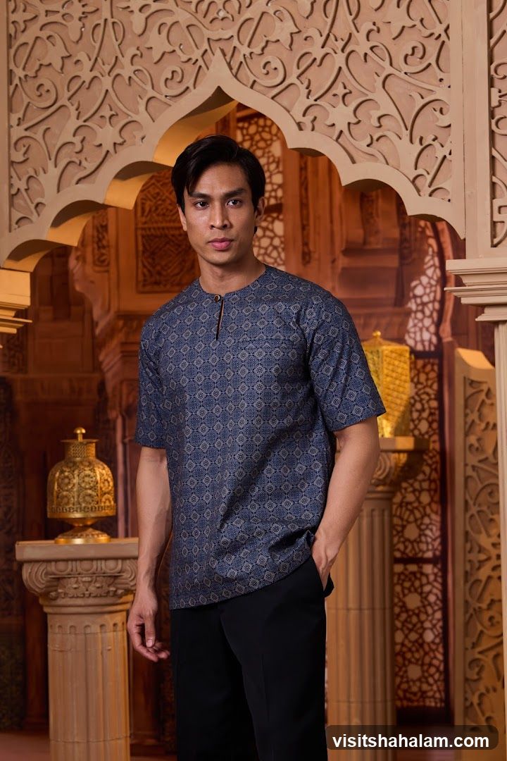 Man in patterned shirt