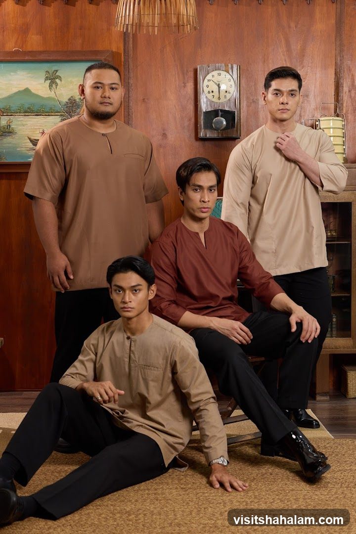 Four men posing in traditional attire