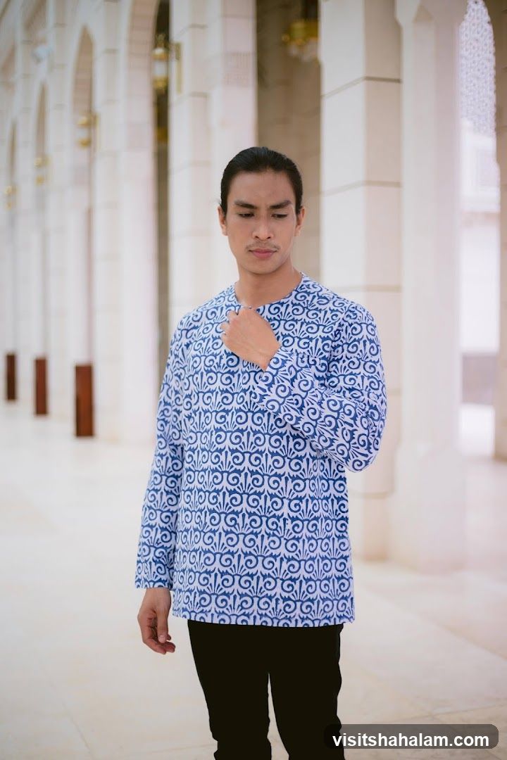 Man in patterned shirt