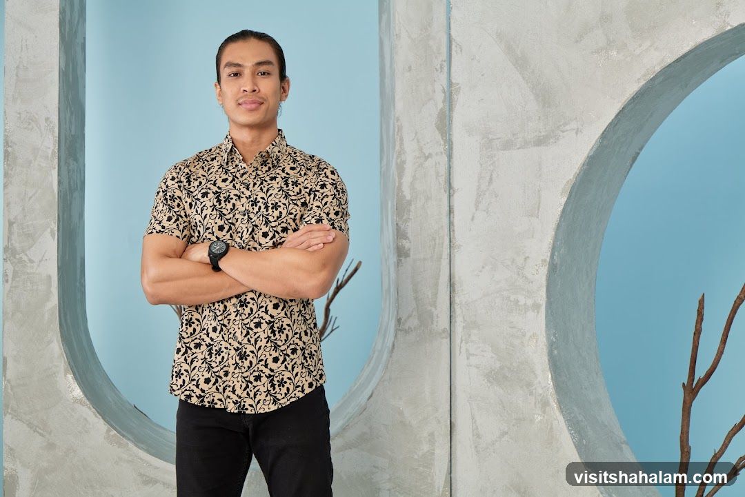 Man in patterned shirt
