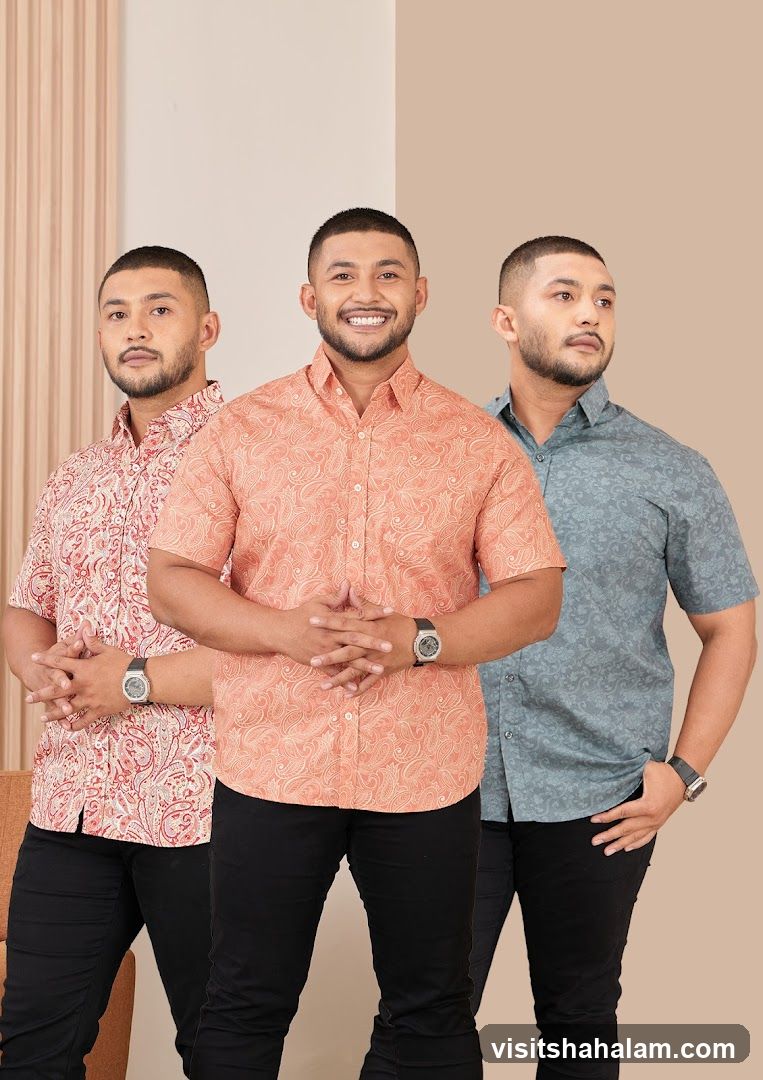 Three Men in Patterned Shirts