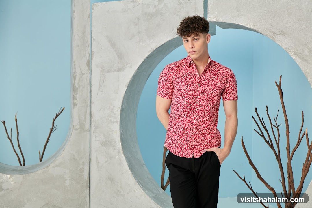 Man in patterned shirt