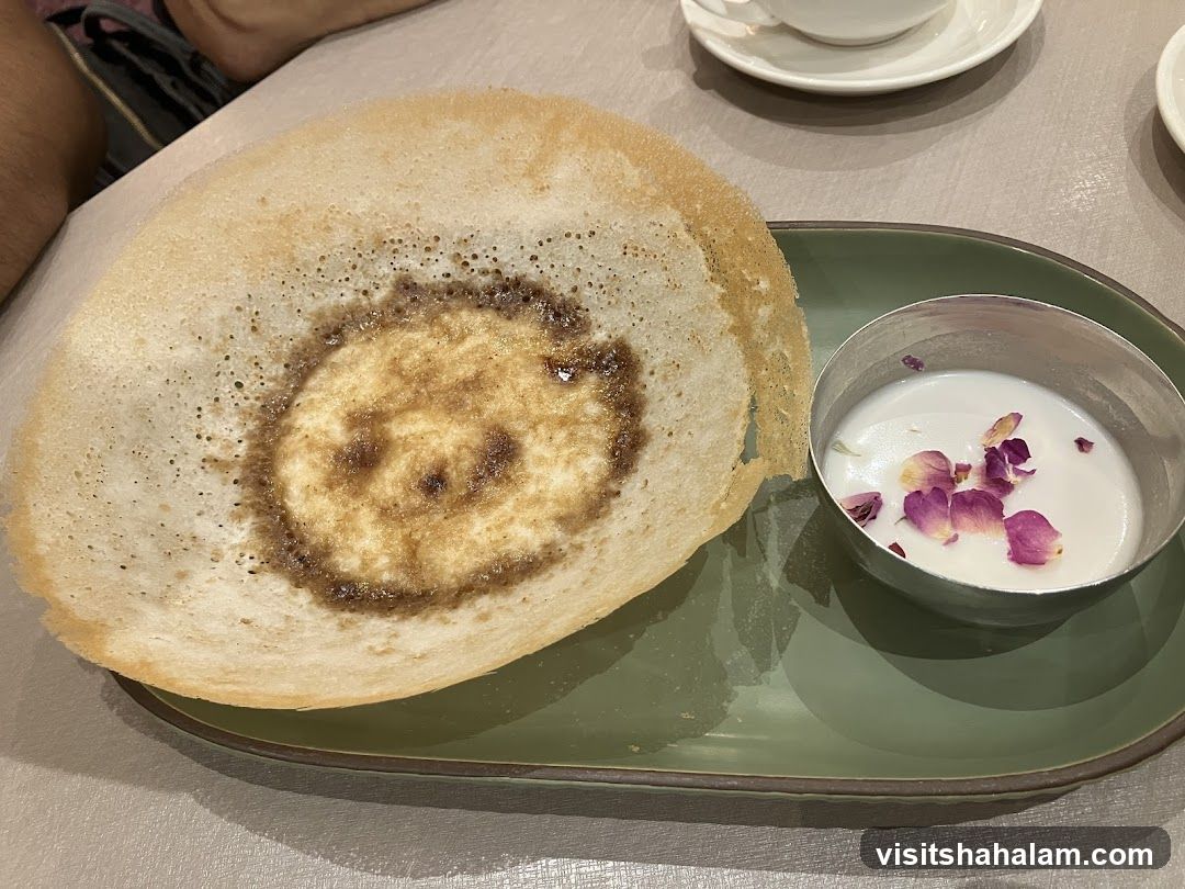 Appam with Coconut Milk and Rose Petals