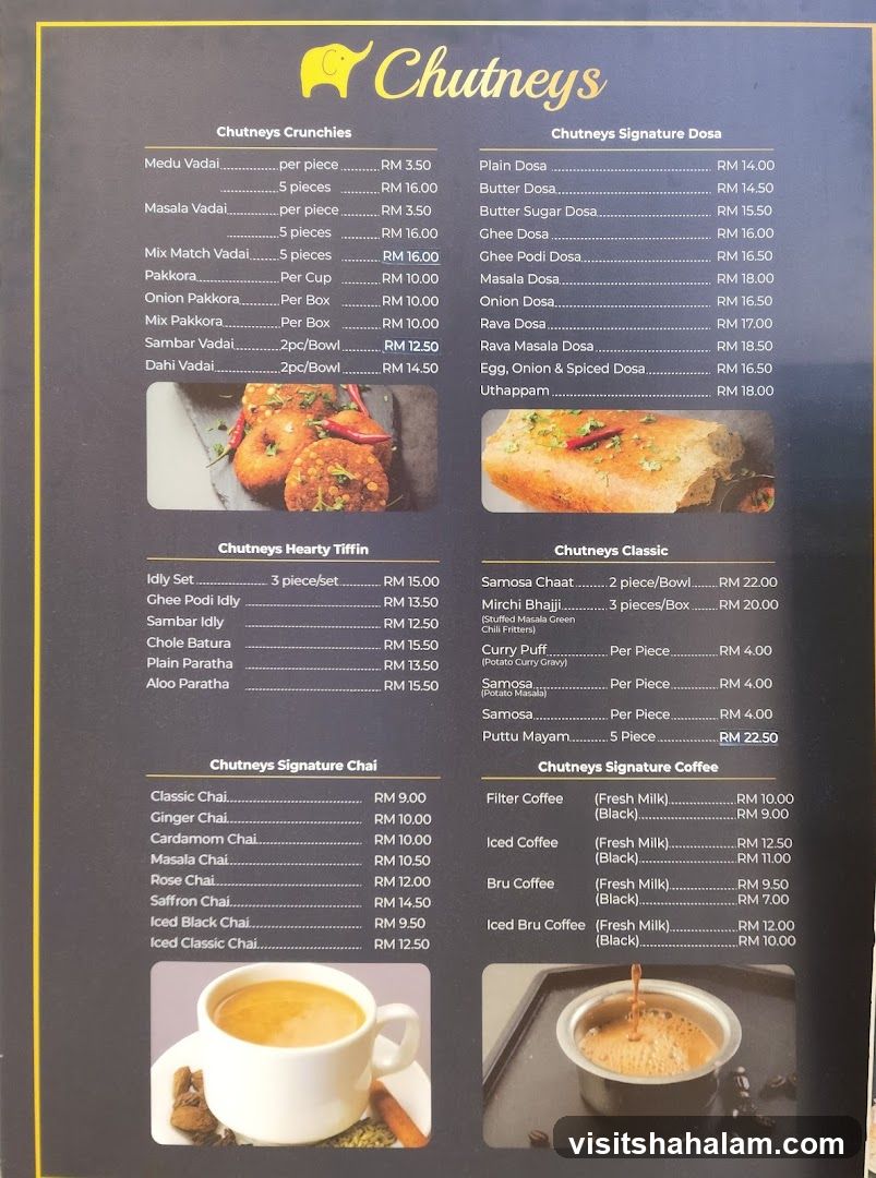 Chutneys Menu