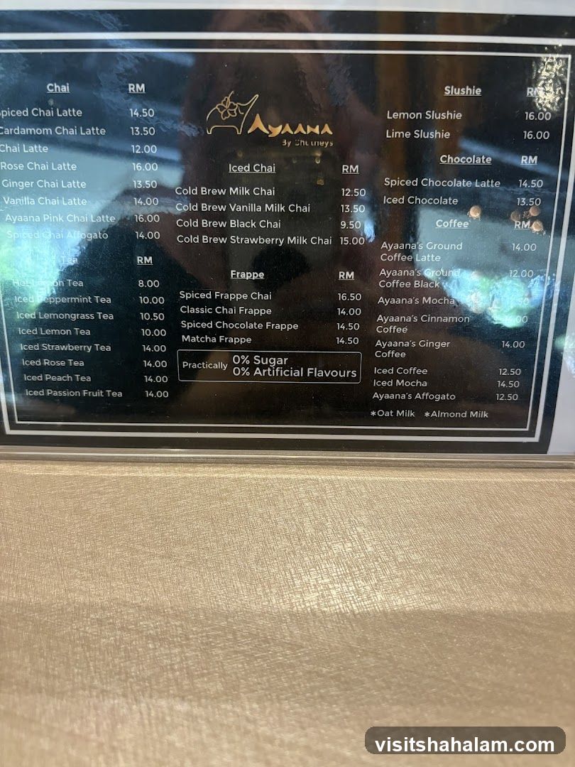 AYANA by Chutneys Menu