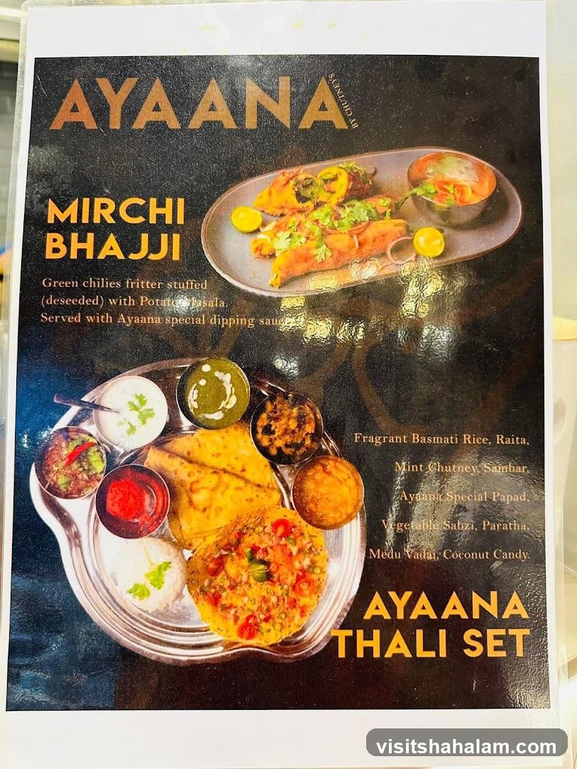 AYAANA Menu
