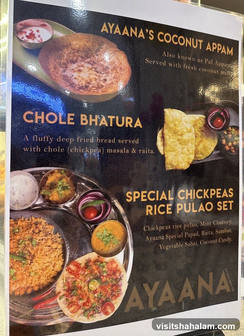 Ayaana's Menu
