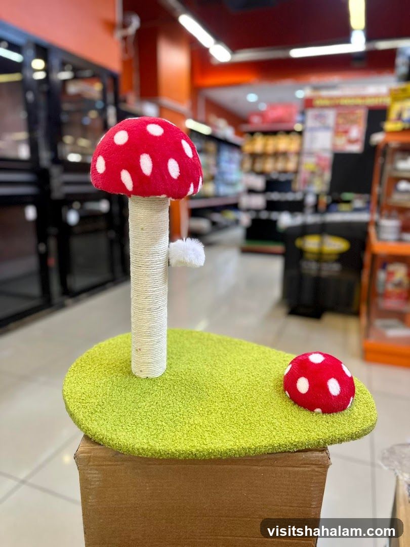 Mushroom-shaped cat scratching post