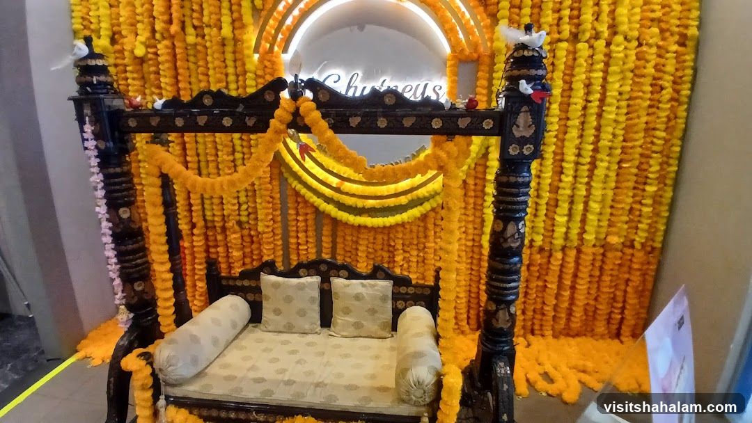 Decorative Swing with Floral Backdrop
