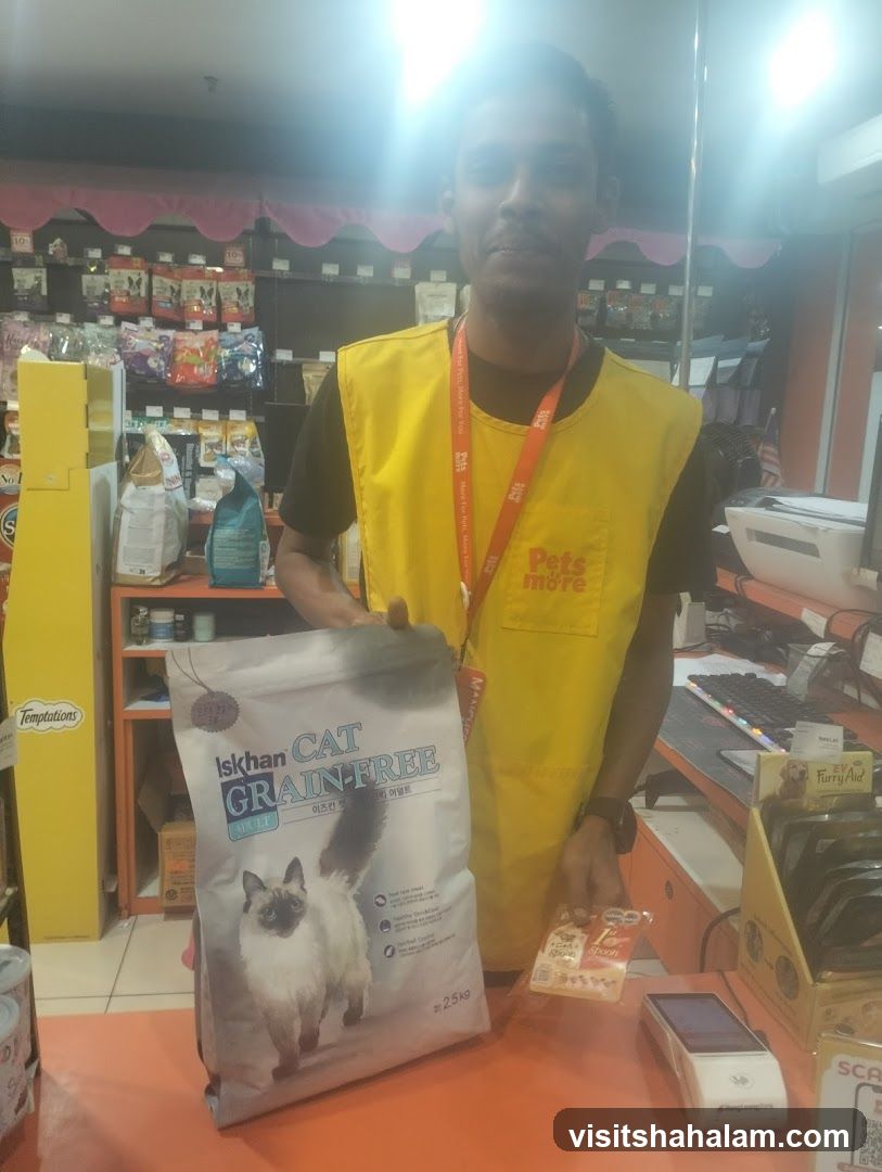 Pet Store Employee with Cat Food
