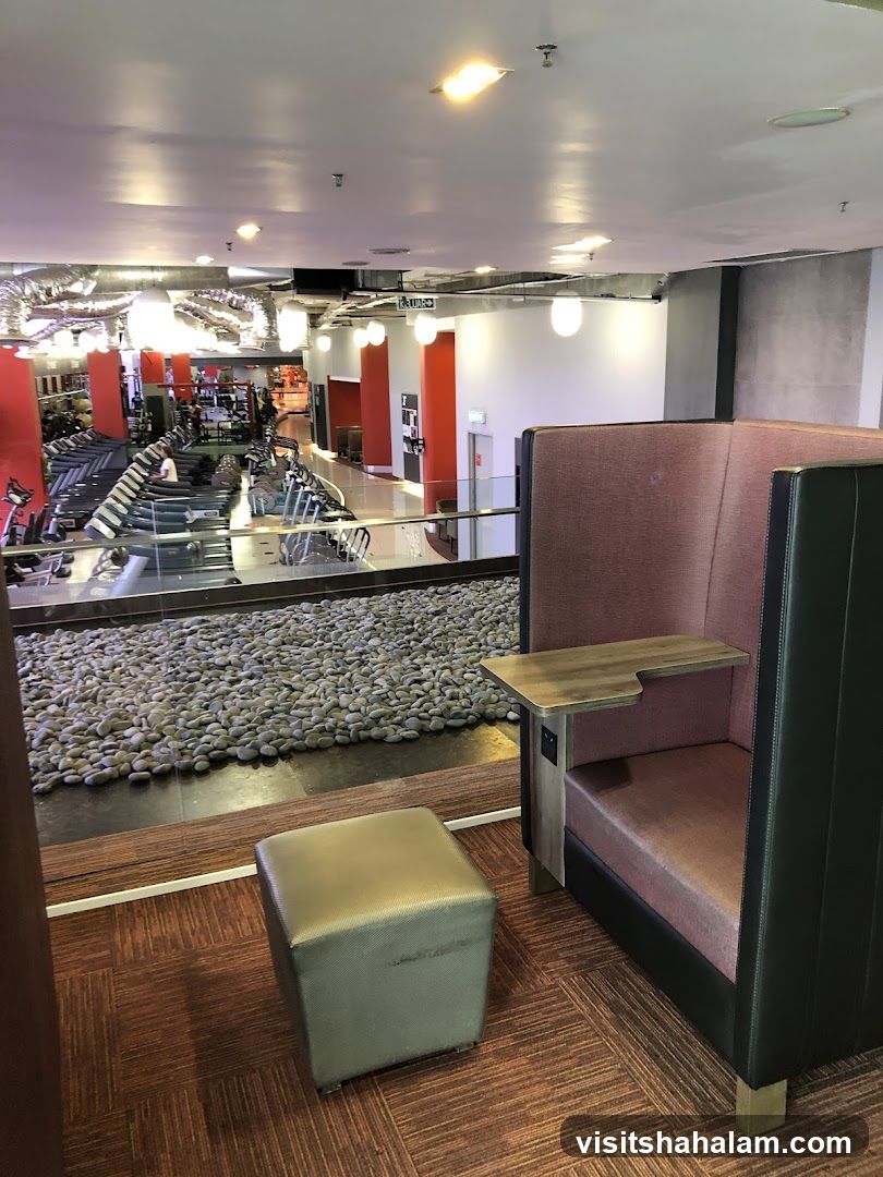 Gym interior with seating area