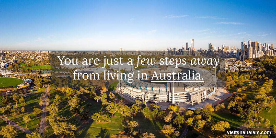 Aerial View of Melbourne with Text Overlay