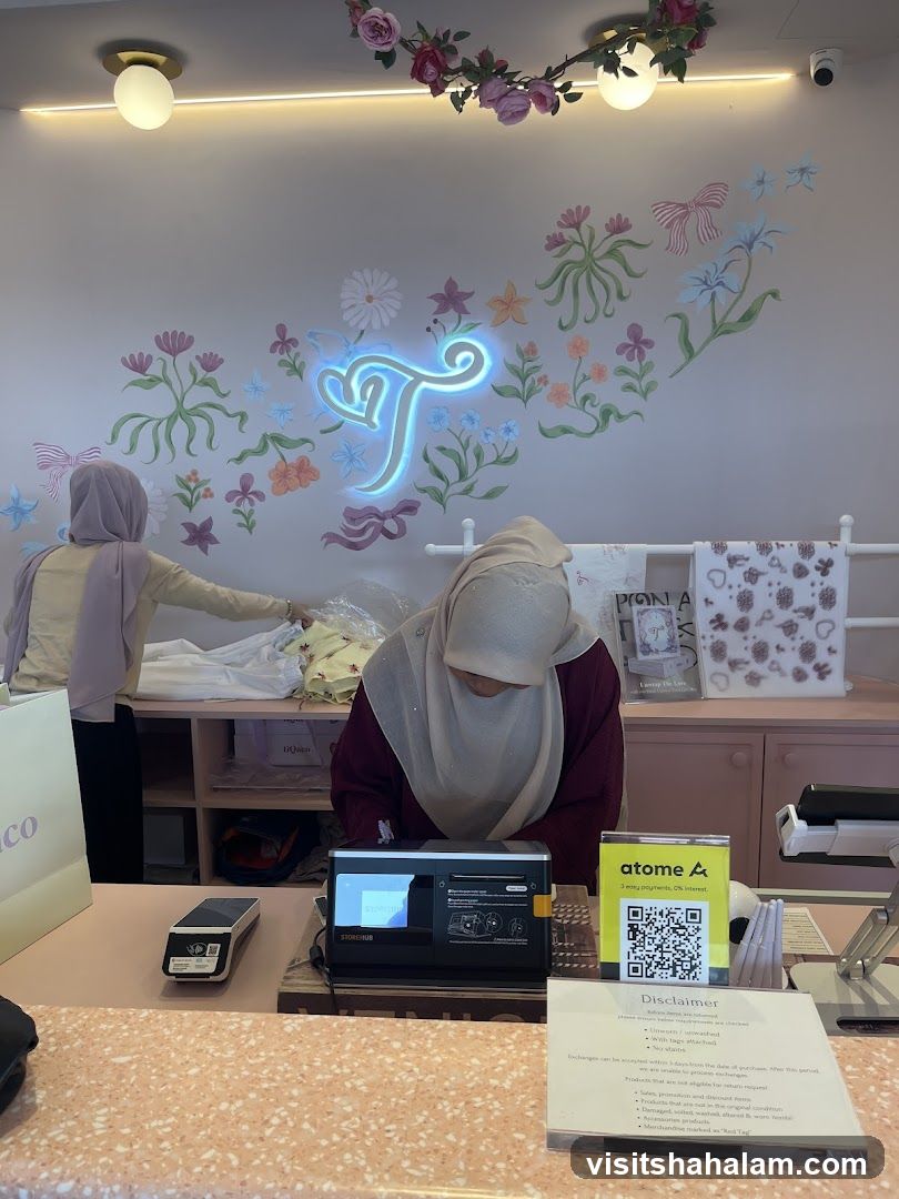 Store Interior with Floral Decor and Staff
